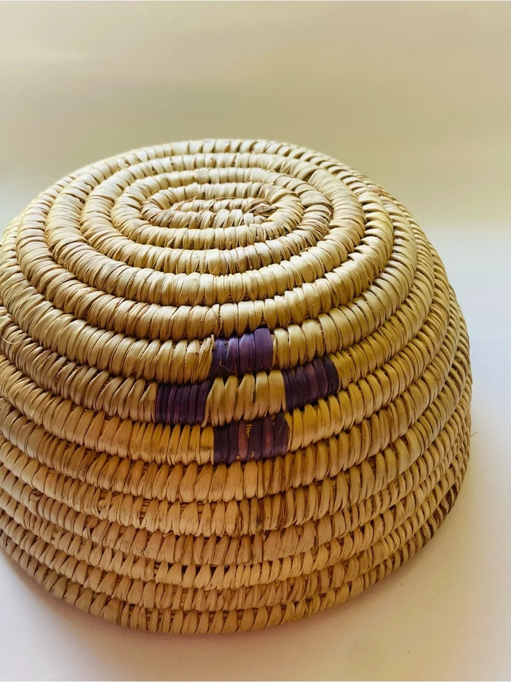 Handwoven Decorative Basket purchased in Uganda, global boho vibes